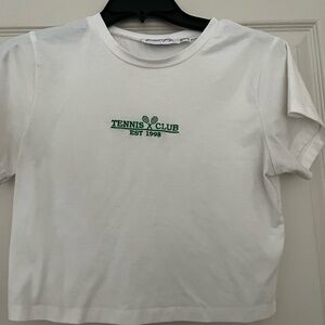 White Tennis Club Cropped T-Shirt